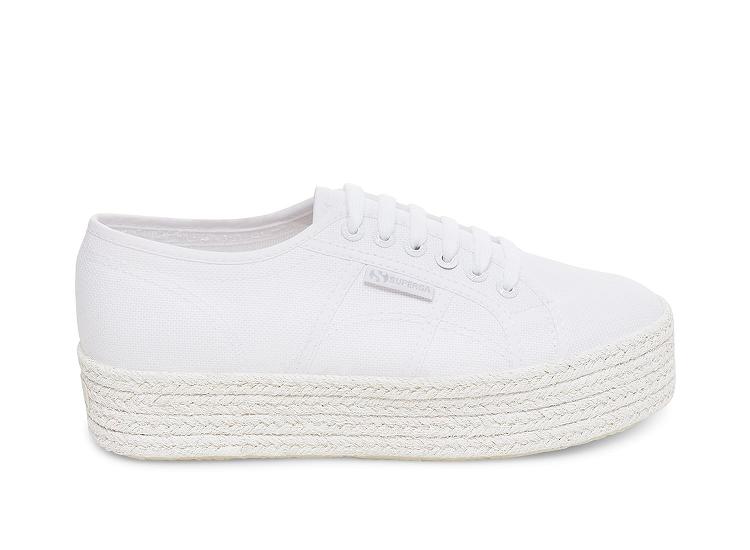 Superga 2790 Cotcoloropew White Fabric - Womens Superga Platform Shoes